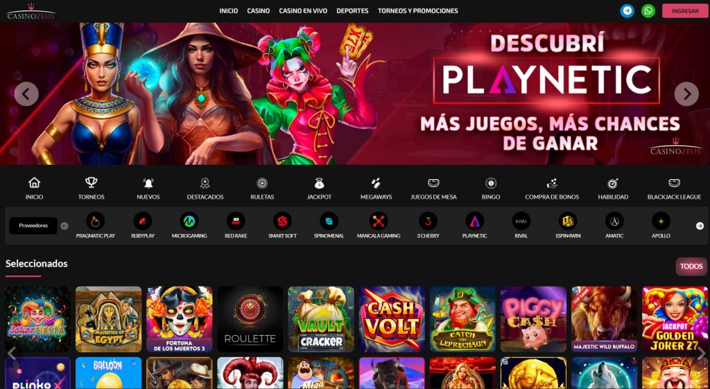 Bono Casino Zeus €450 + 250 giros